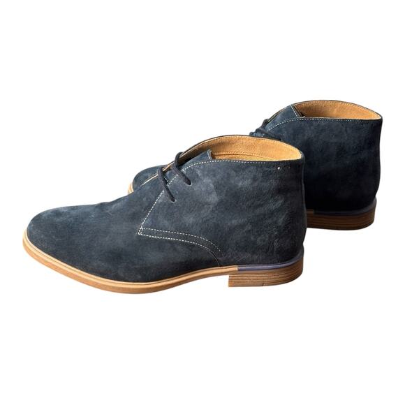 Hush Puppies Bounce Comfort Suede Chukka Desert Boots Men’s 9M Navy Blue Lace-Up - Picture 1 of 16